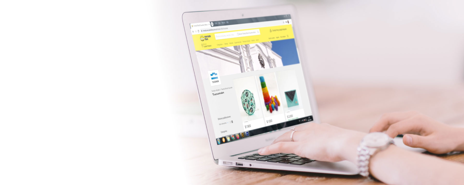 pantalla con tienda de mercadolibre